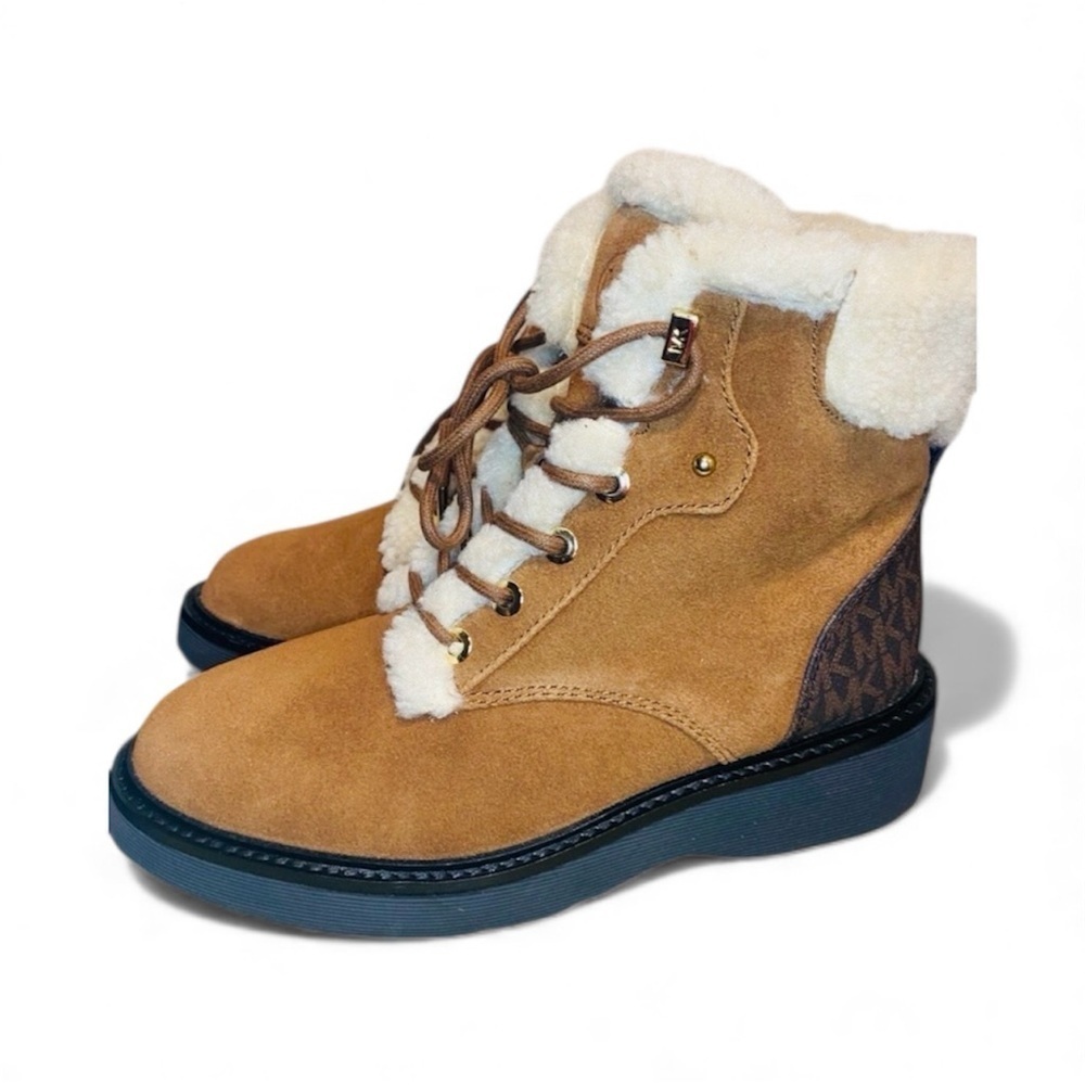 NIB MICHAEL KORS TRUDY FUR & SUEDE BOOTS IN LUGG MULTI - SIZE 7M